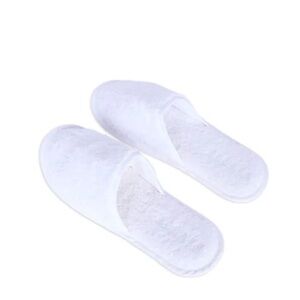 Frette velvety white cotton terry spa slippers 9-10 US 42-43 euro carry bag NWOT
